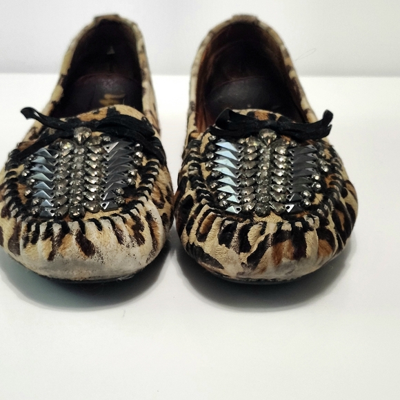Sam Edelman Leather flat loafers Shoes sz 8 M Jeweled - Picture 4 of 12